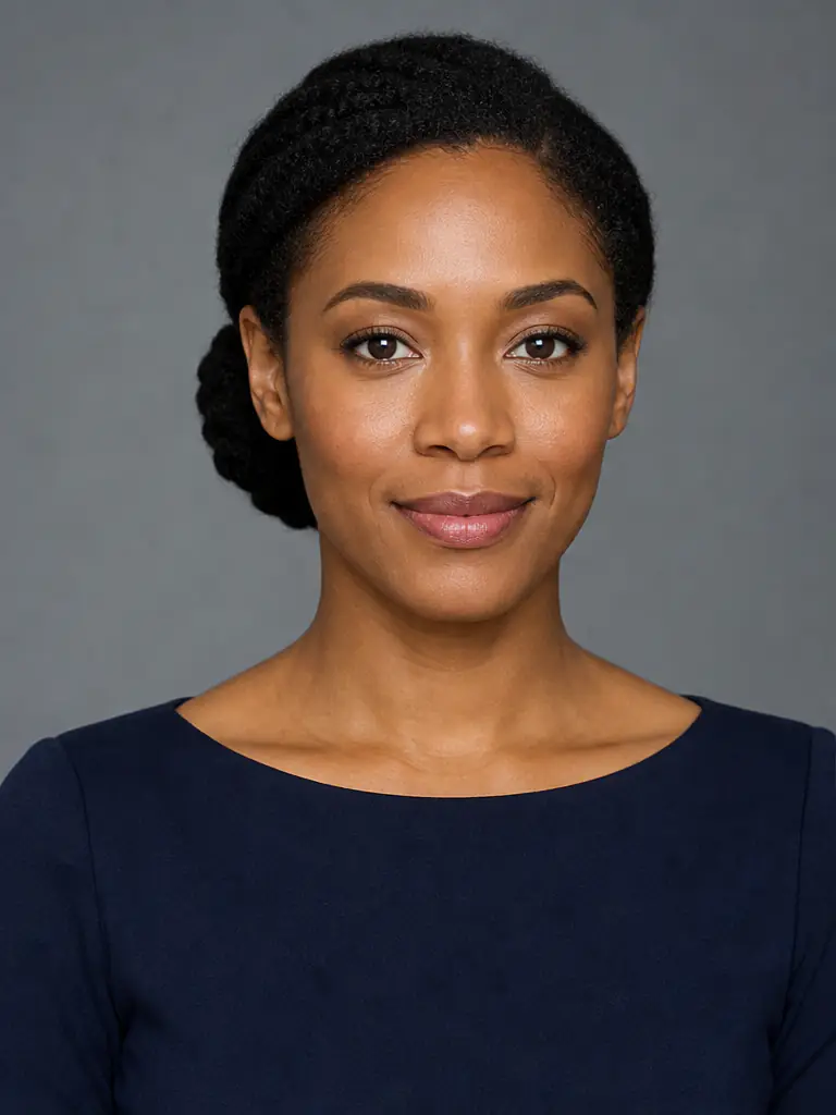 Black woman without earrings before a virtual jewelry try-on